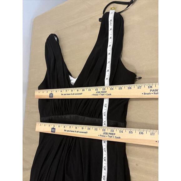 Jessica Howard Dress Women's 8 Black Sleeveless Draping Pleated V-Neck Collarles - Picture 13 of 14